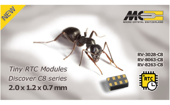 C8 series RTC: Ultra-Small Real-Time Clock Modules